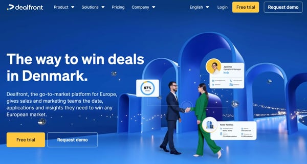 Screenshot of Dealfront website.