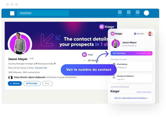 trouver les coordonnées d'un prospect sur LinkedIn avec Kaspr