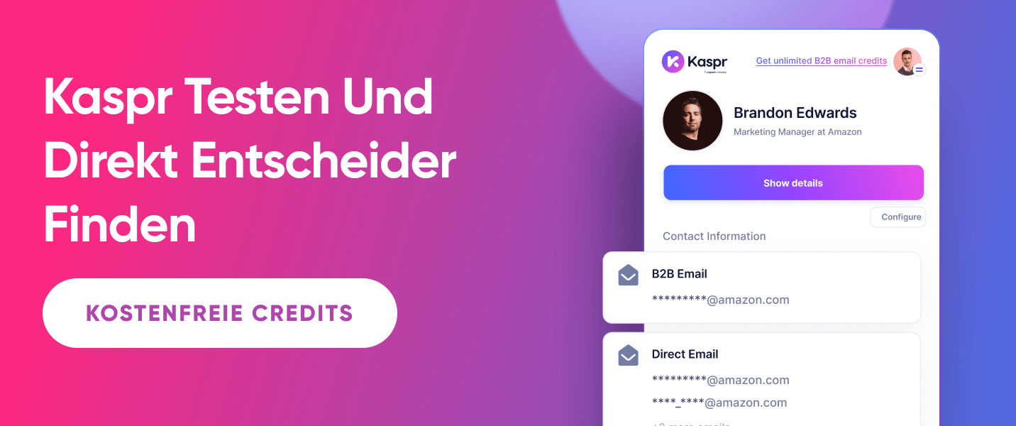 Hier kostenlose Credits von Kaspr anfordern.