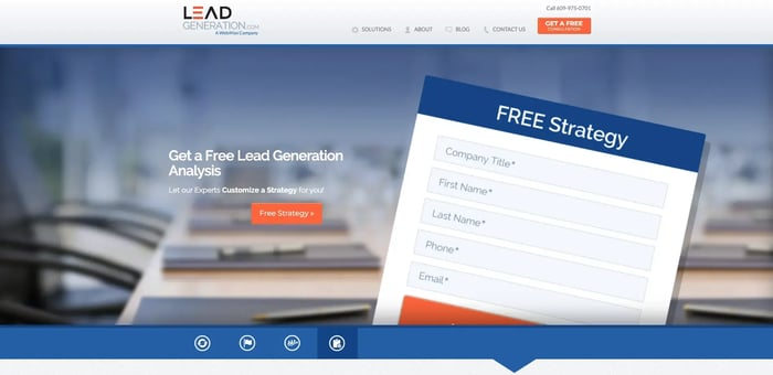 Screenshot of the leadgeneration.com website homepage